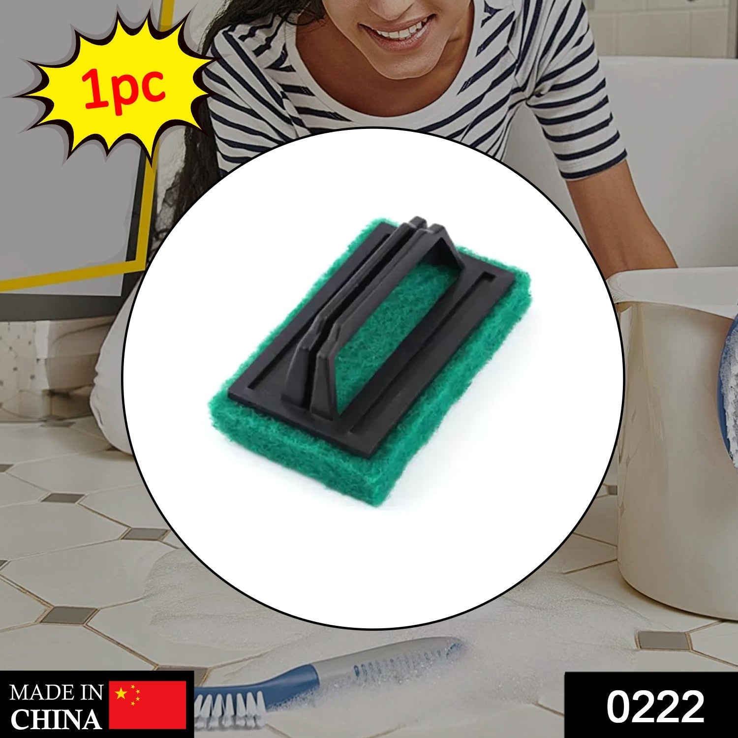 0222 Handle Scrubber Brush widely used by all types of peoples for washing utensils and stuffs in all kinds of bathroom and kitchen places etc. DeoDap 0222 Handle Scrubber Brush widely used by all types of peoples for washing utensils and stuffs in all kinds of bathroom and kitchen places etc. DeoDap
